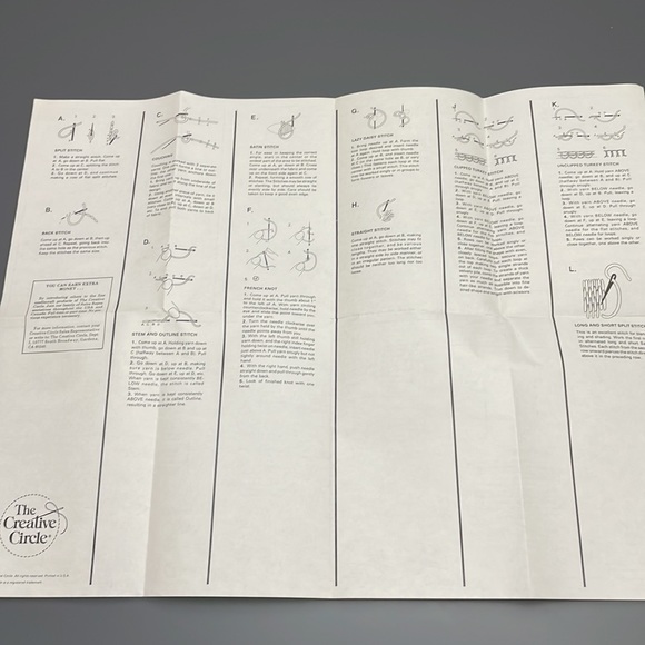 The Creative Circle Cattails & Daisies Stitchery 2 kits Vintage 1984 wool - Picture 9 of 9